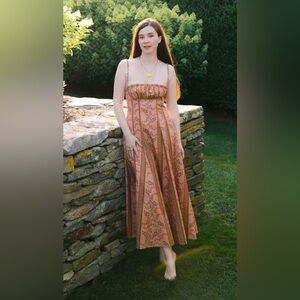 Hill House • The Maisie Dress • Rust Dandelion Floral Stripe • Medium